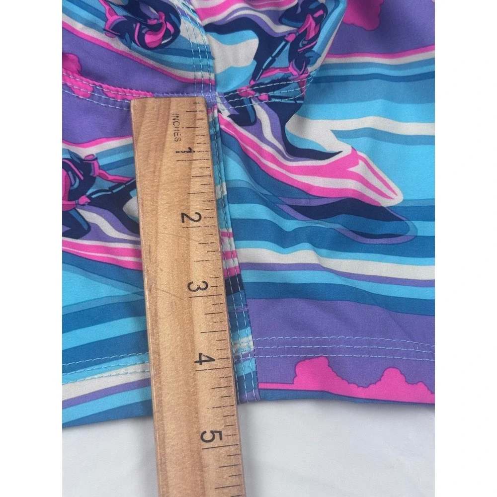 SAXX Oh Buoy 2N1 Swim Shorts Mens Large Blue Purple Jet Ski BallPark Pouch 5 In